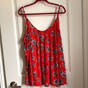 Torrid Red Floral Blouse